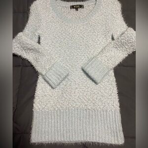 Cozy Women’s Blue Ice Fuzzy Pullover Sweater Long Sleeve Size Small